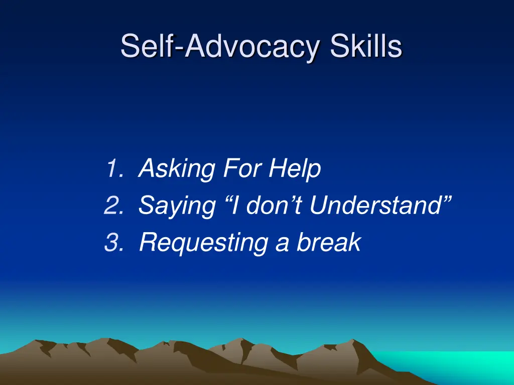 self advocacy skills