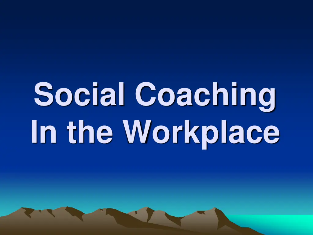 social coaching in the workplace