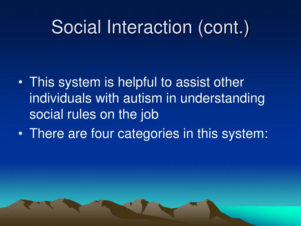 social interaction cont