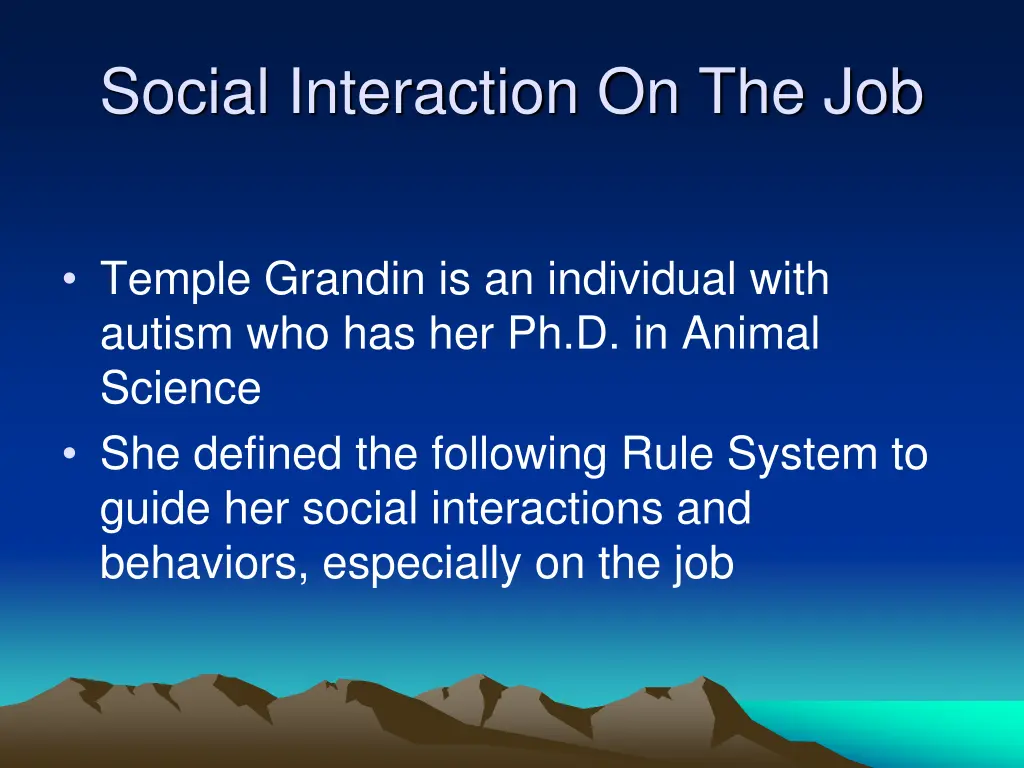 social interaction on the job