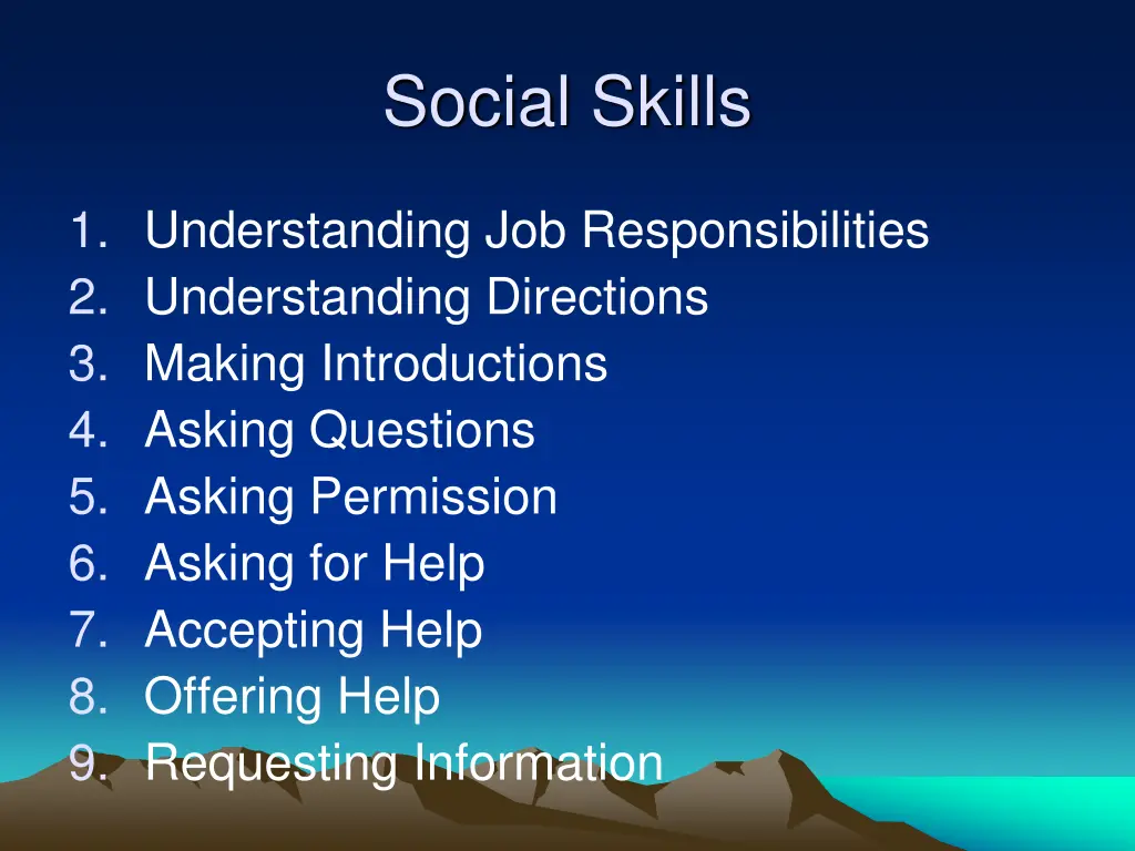 social skills