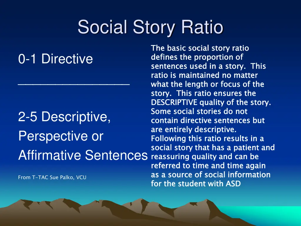 social story ratio