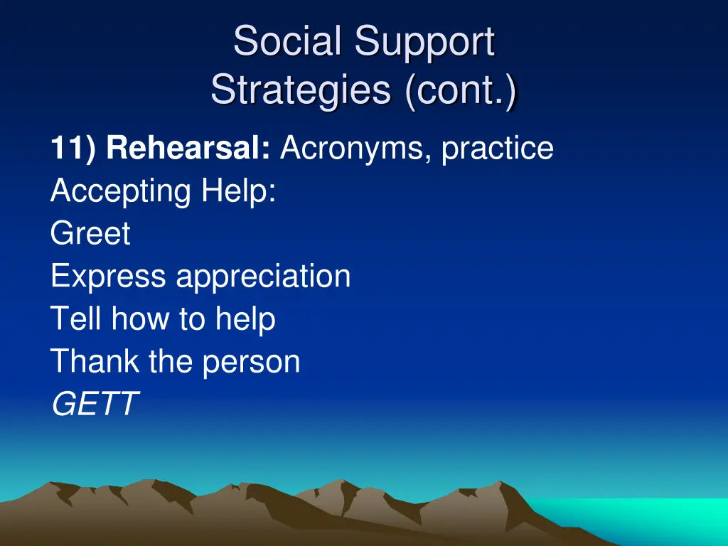 social support strategies cont 2