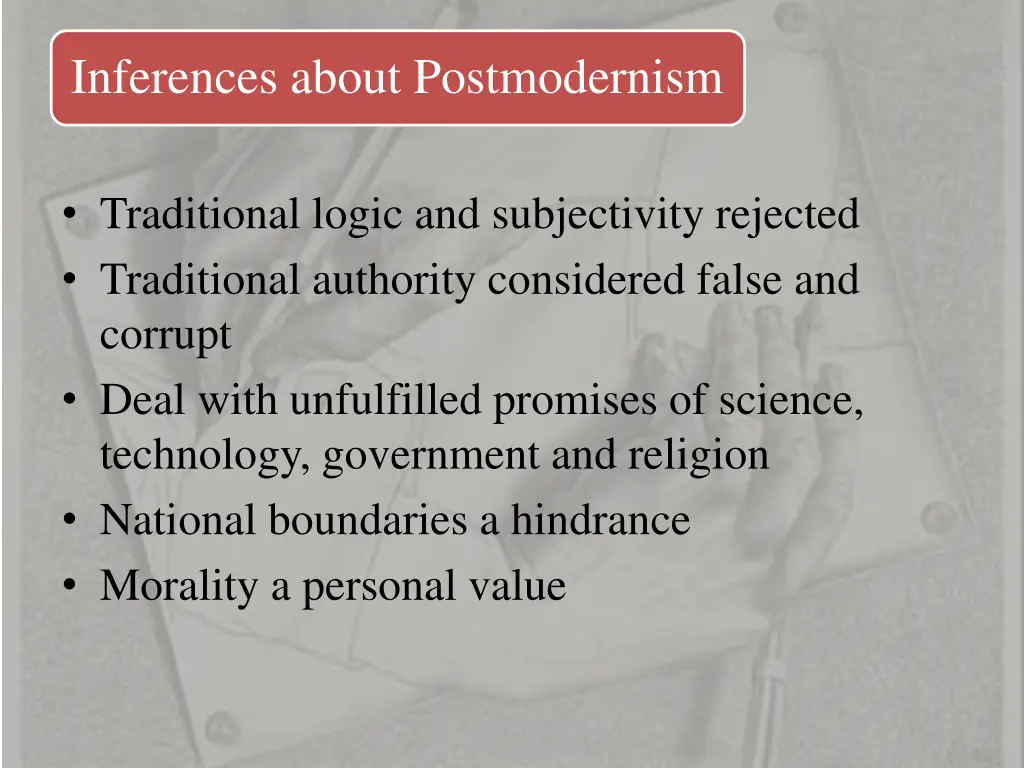 inferences about postmodernism 1