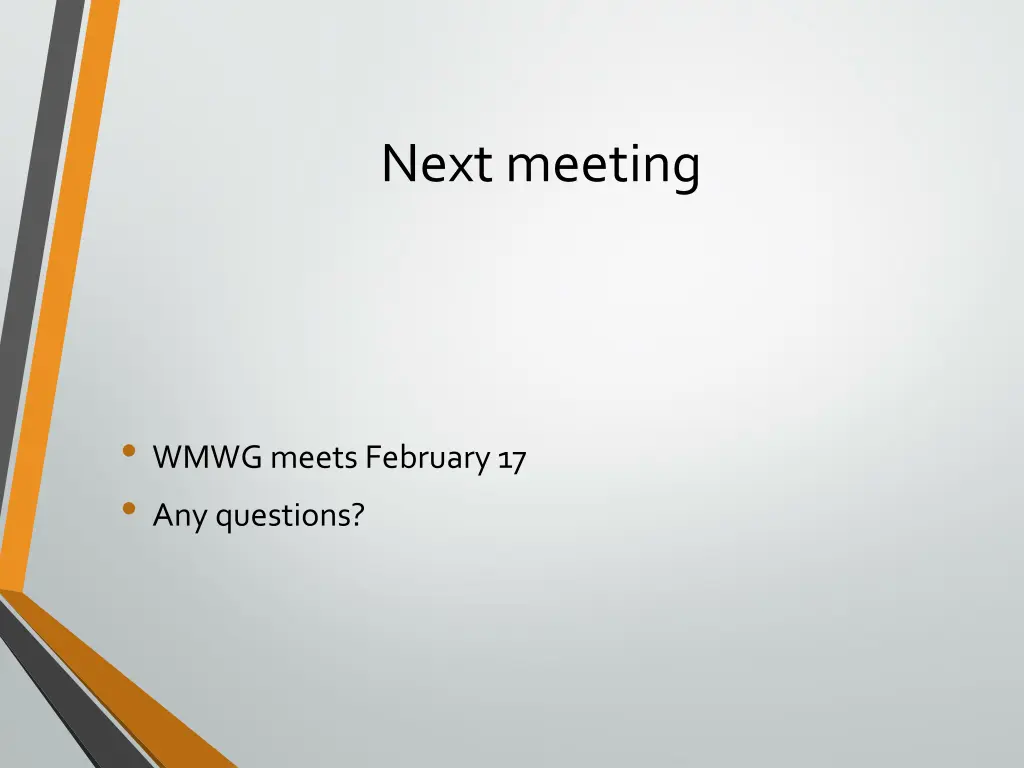next meeting