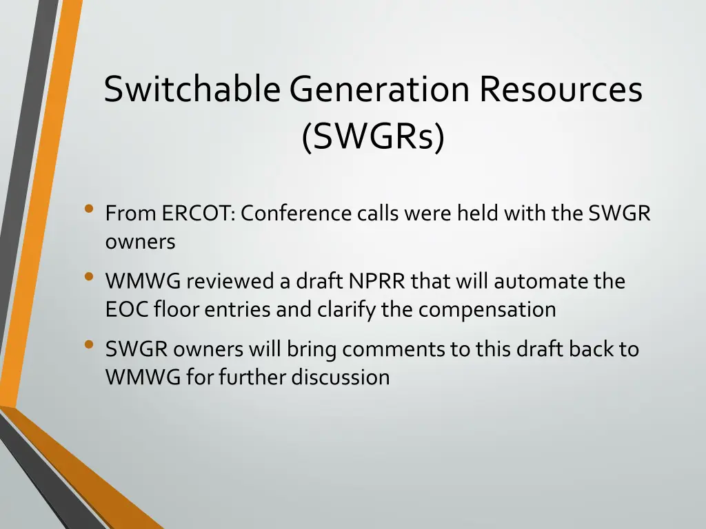 switchable generation resources swgrs