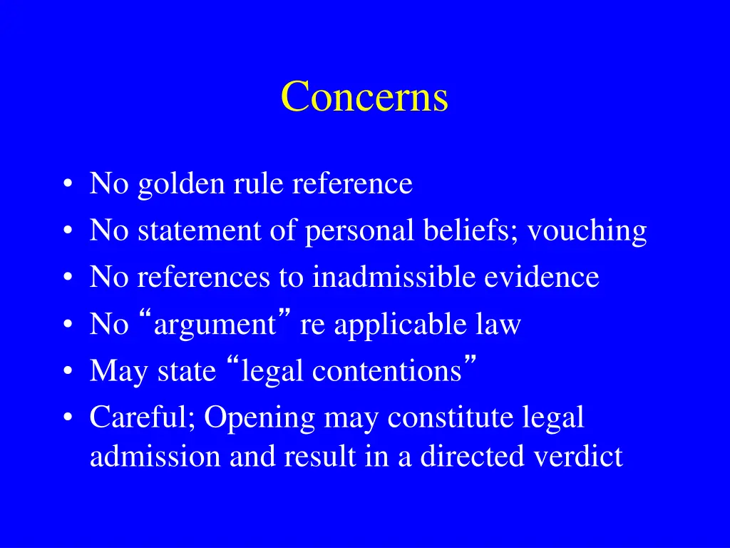 concerns