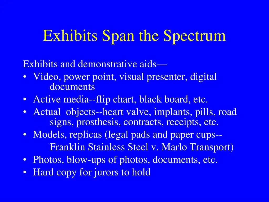 exhibits span the spectrum