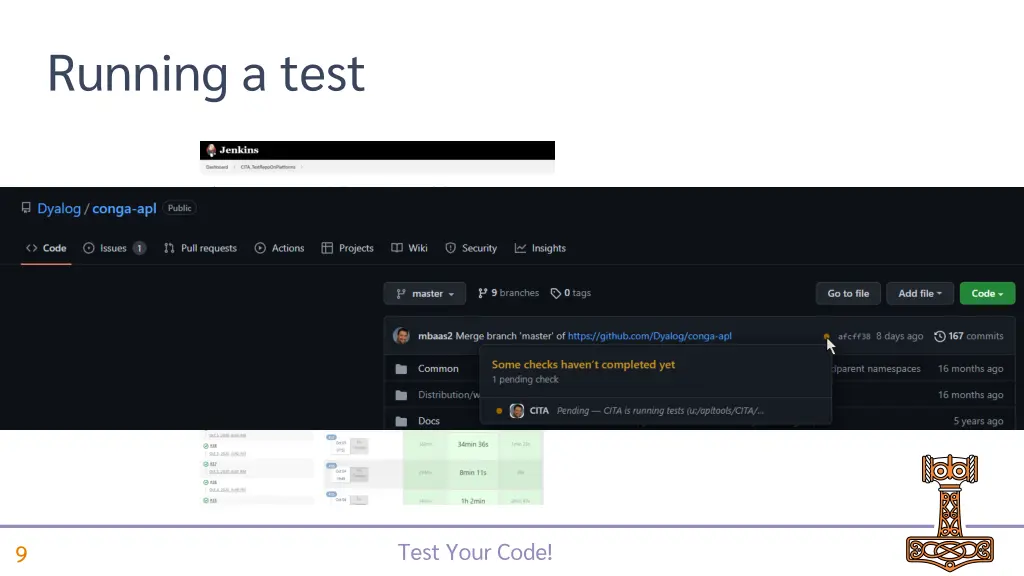 running a test