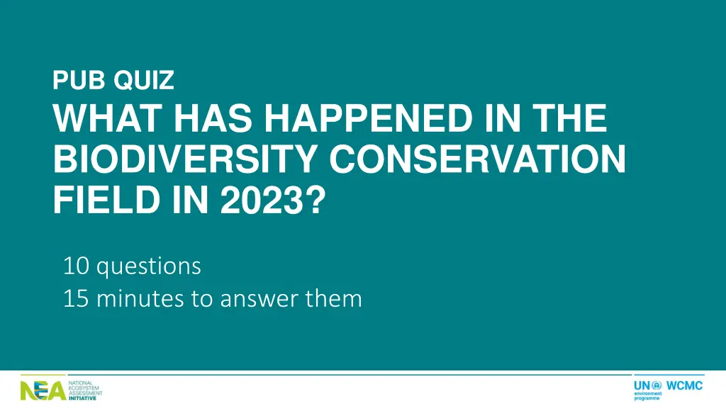 pub quiz what has happened in the biodiversity