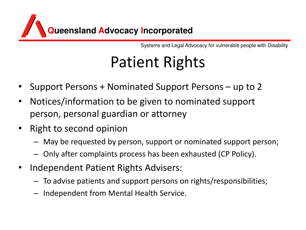 queensland advocacy incorporated 4