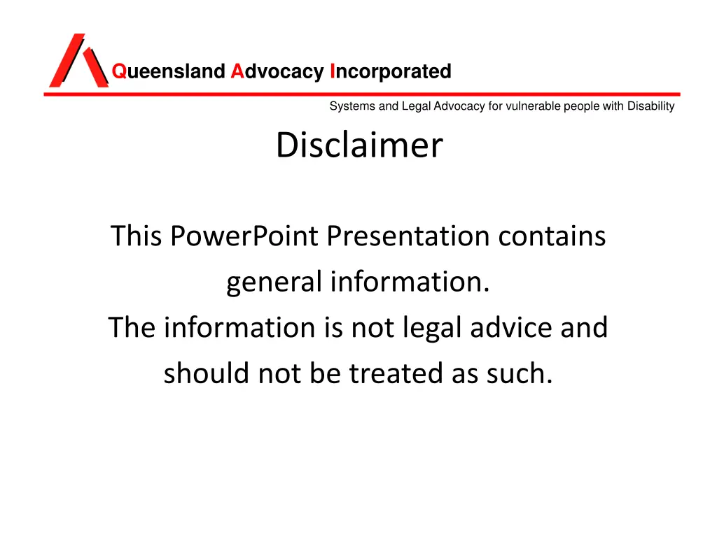queensland advocacy incorporated