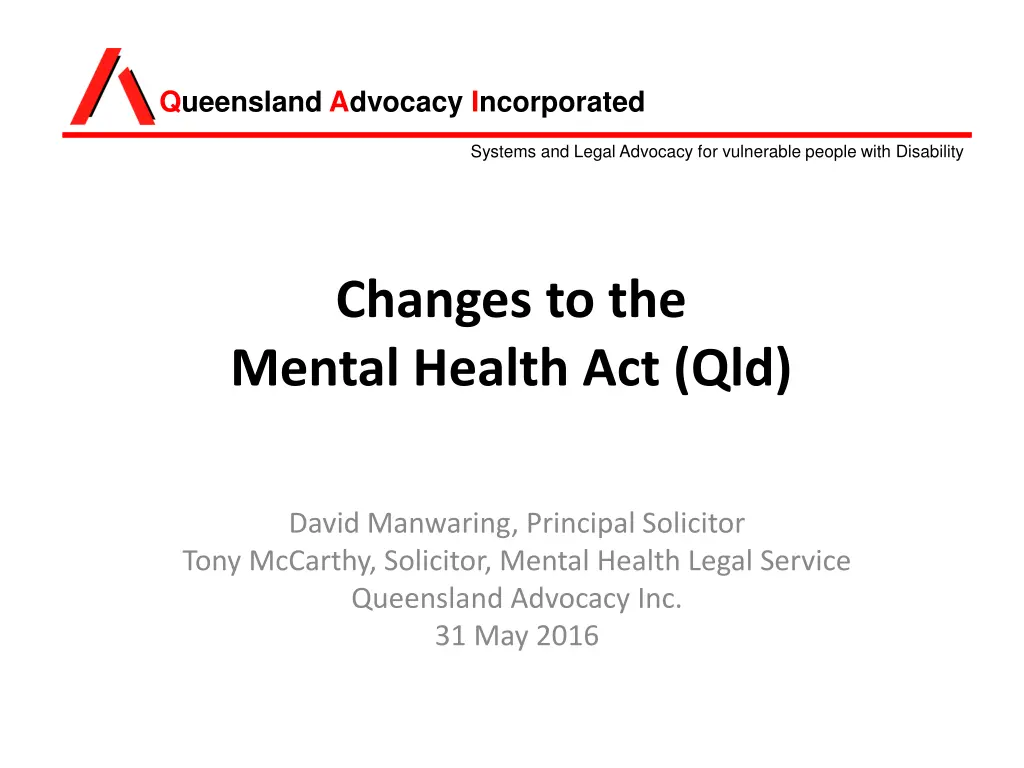 queensland advocacy incorporated queensland