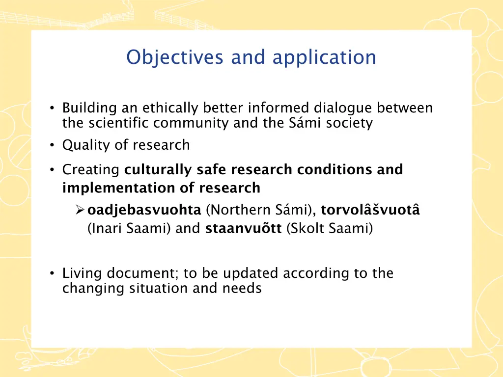 objectives and application