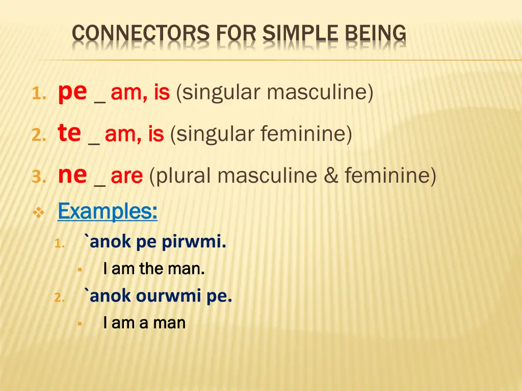 connectors for simple being
