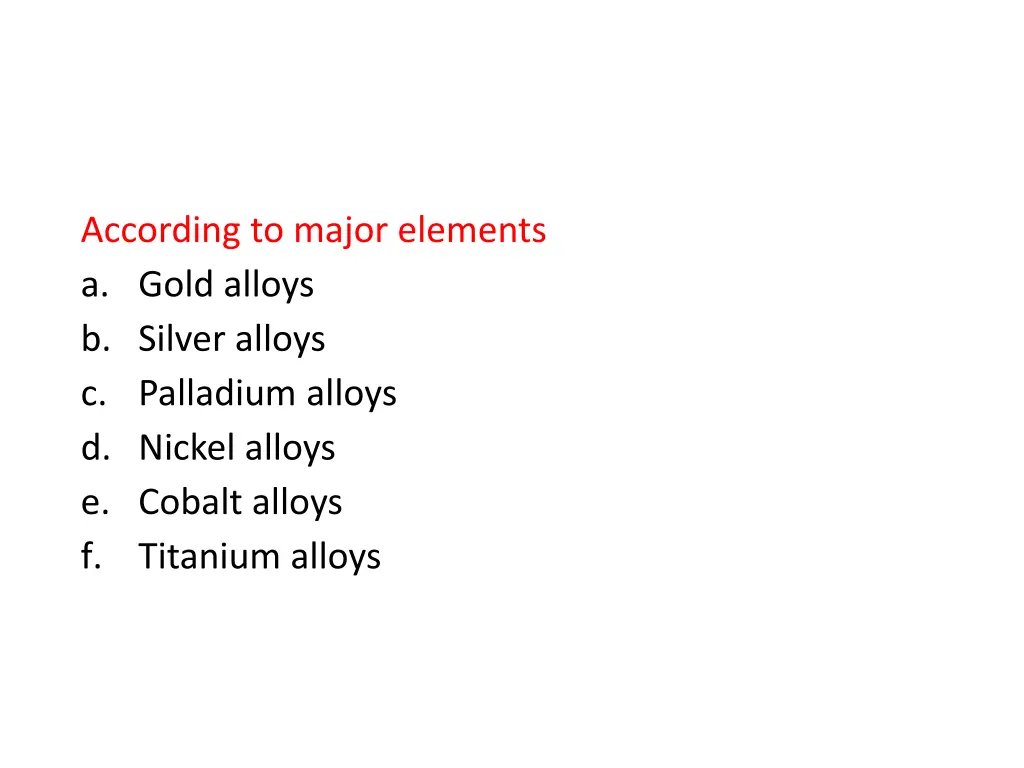 according to major elements a gold alloys