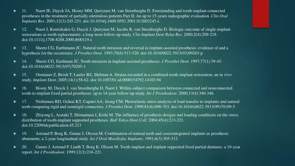 11 prostheses in the treatment of partially