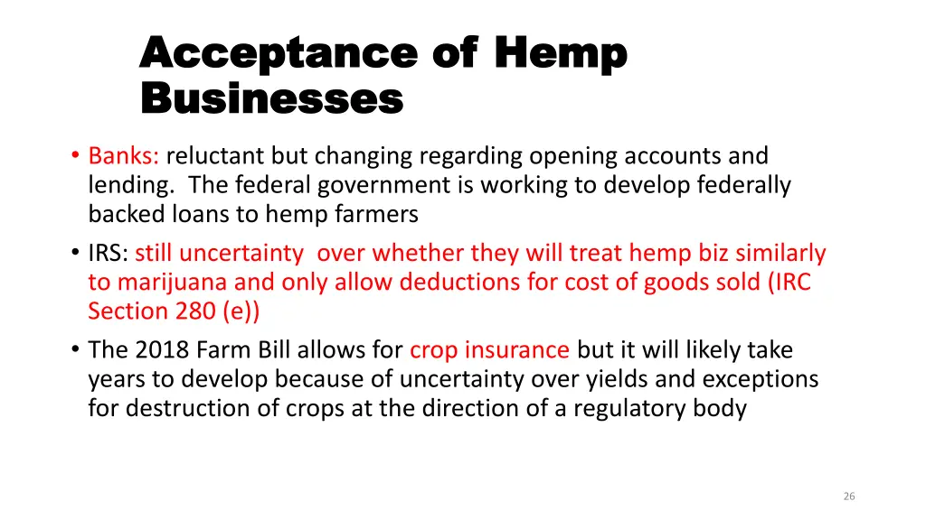 acceptance of hemp acceptance of hemp businesses