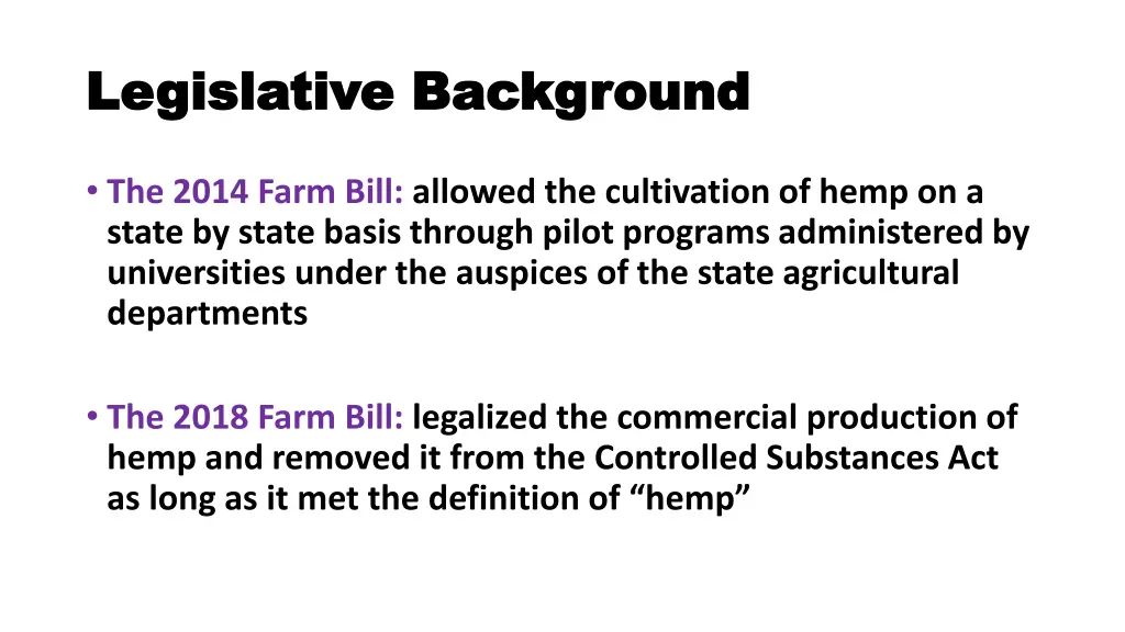 legislative background legislative background