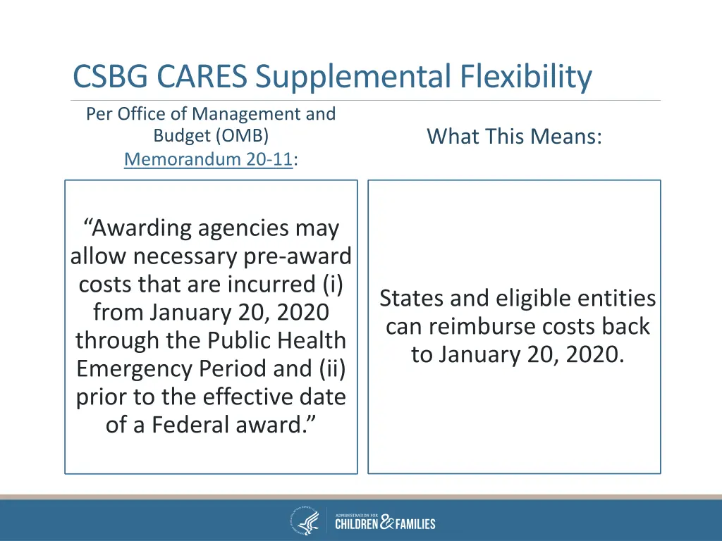 csbg cares supplemental flexibility per office