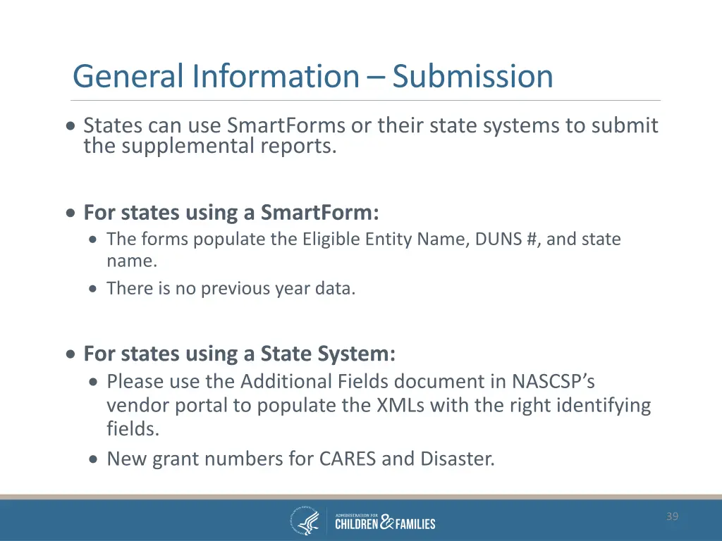 general information submission
