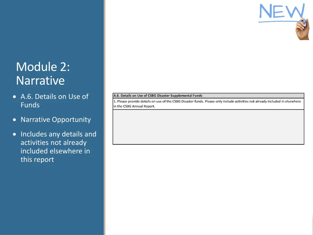 module 2 narrative a 6 details on use of funds