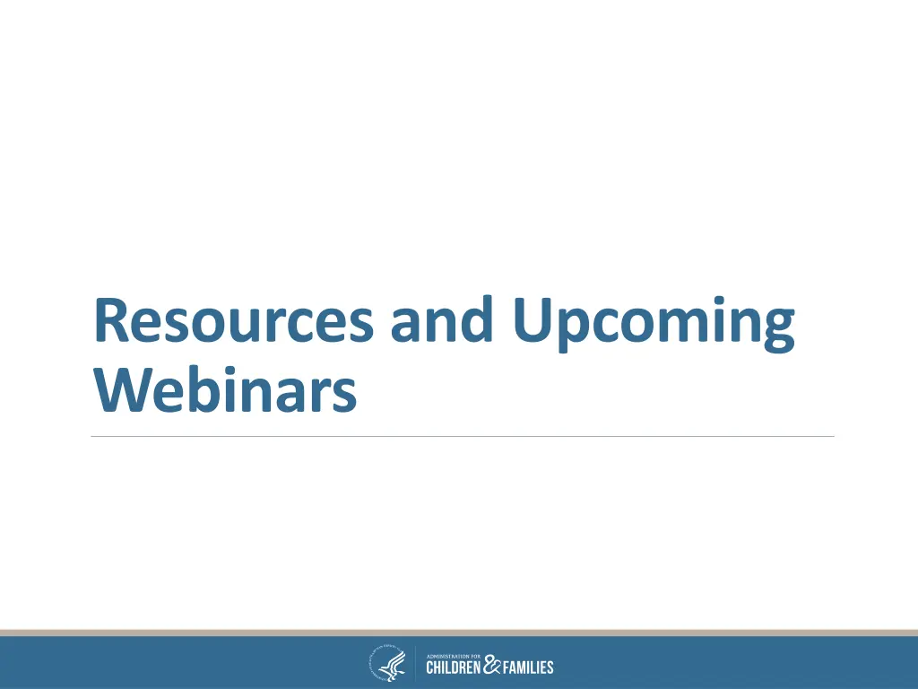 resources and upcoming webinars