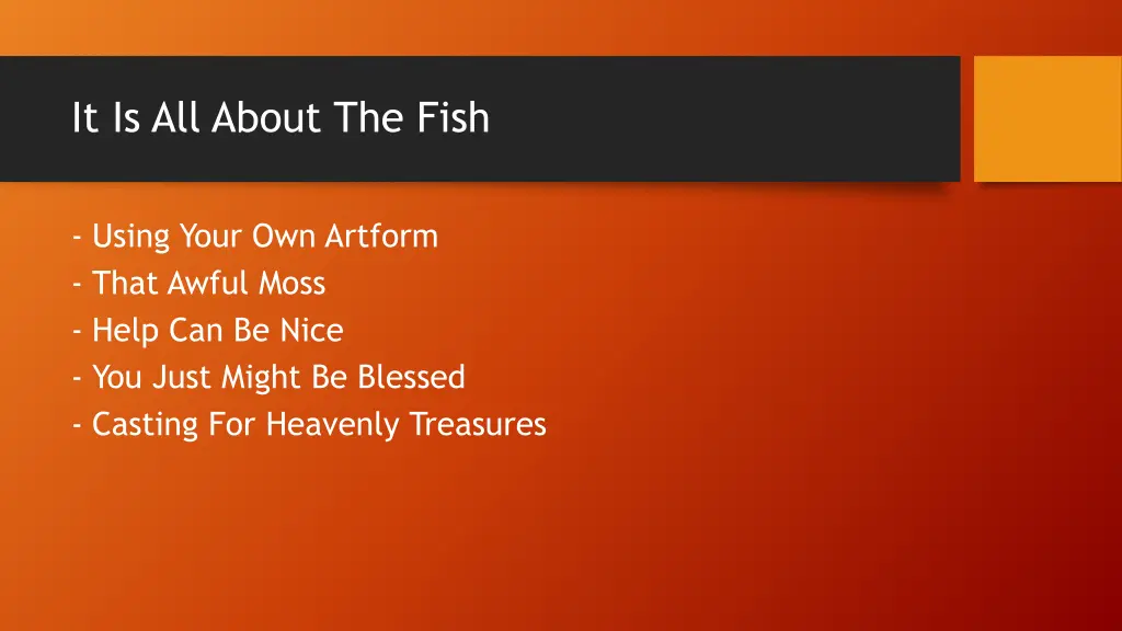 it is all about the fish 1