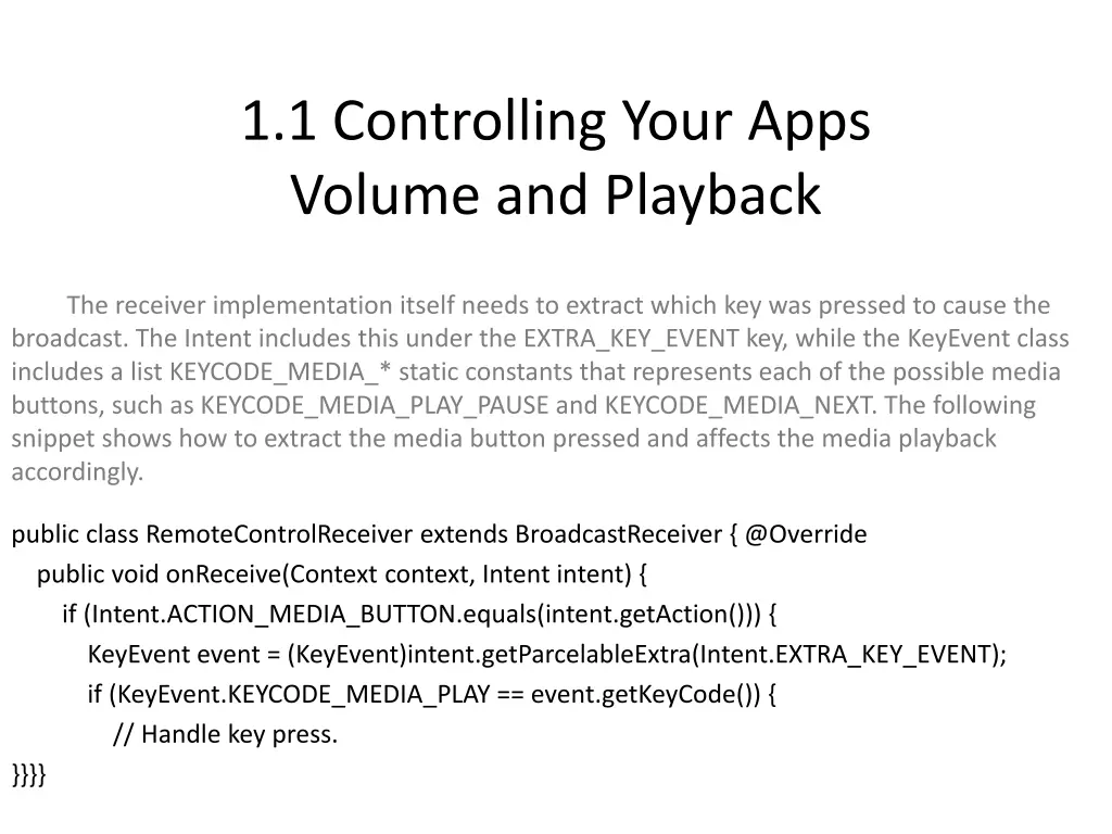 1 1 controlling your apps volume and playback 5