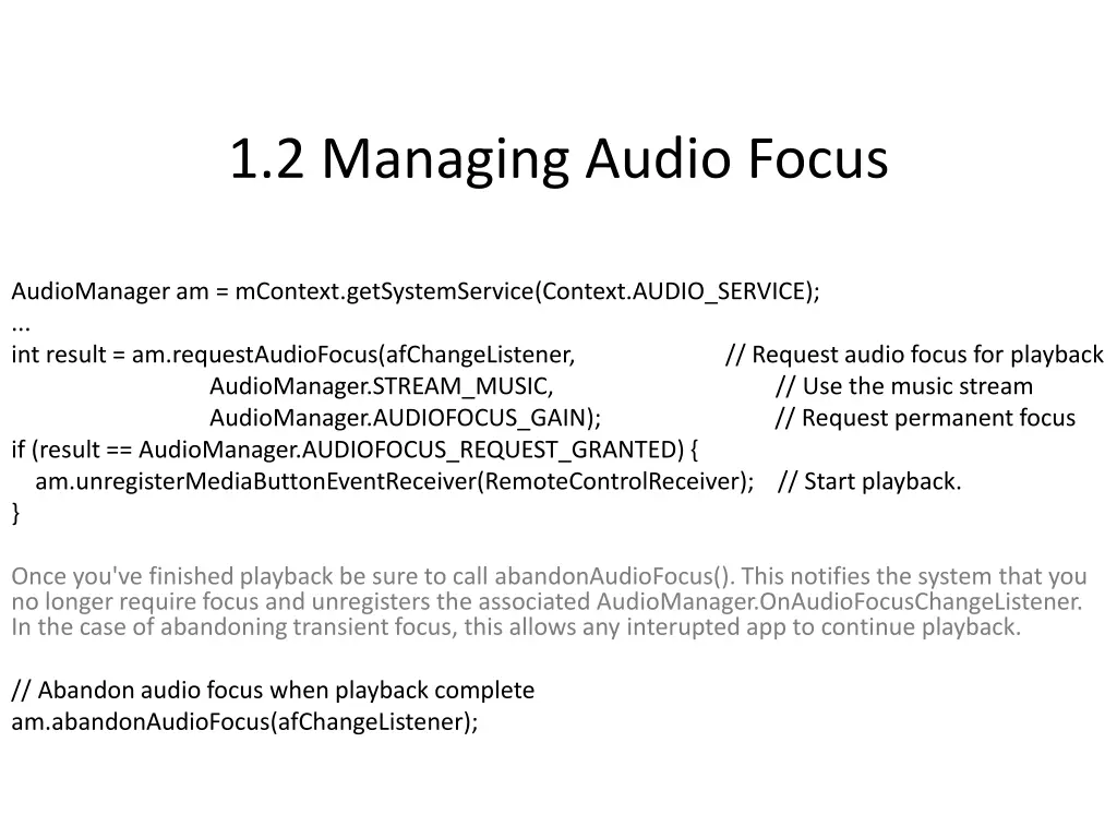 1 2 managing audio focus 2