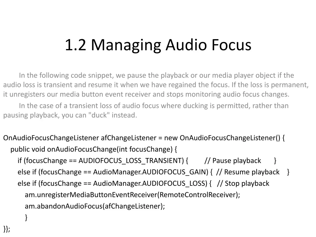1 2 managing audio focus 5