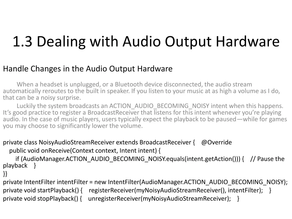 1 3 dealing with audio output hardware 2