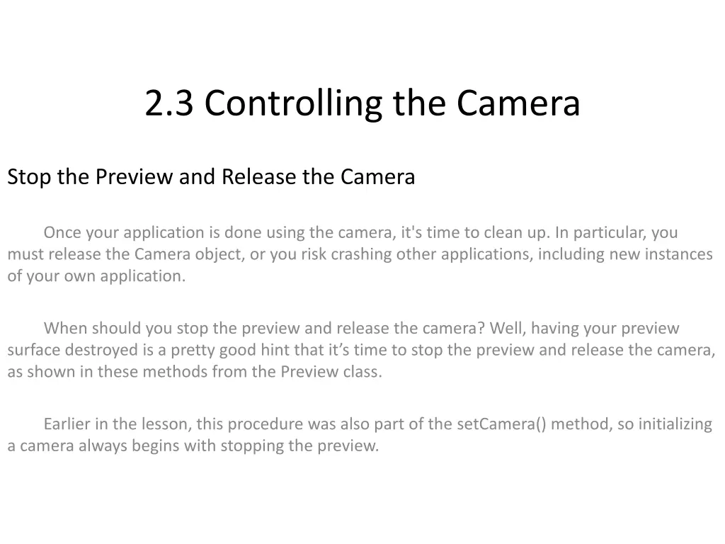 2 3 controlling the camera 11