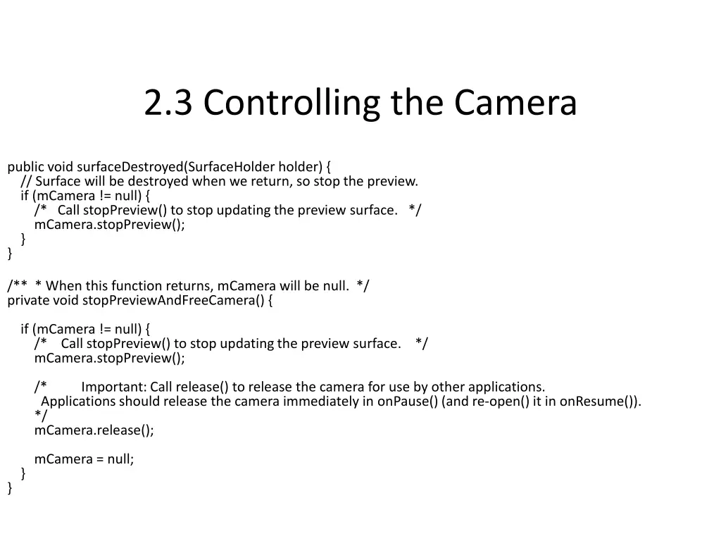 2 3 controlling the camera 12