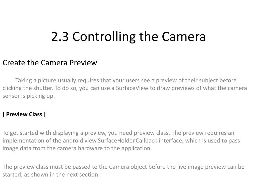 2 3 controlling the camera 3