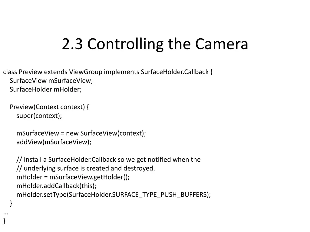 2 3 controlling the camera 4