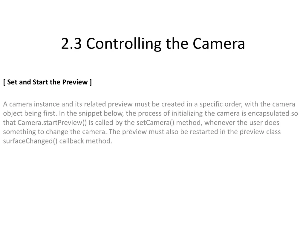 2 3 controlling the camera 5