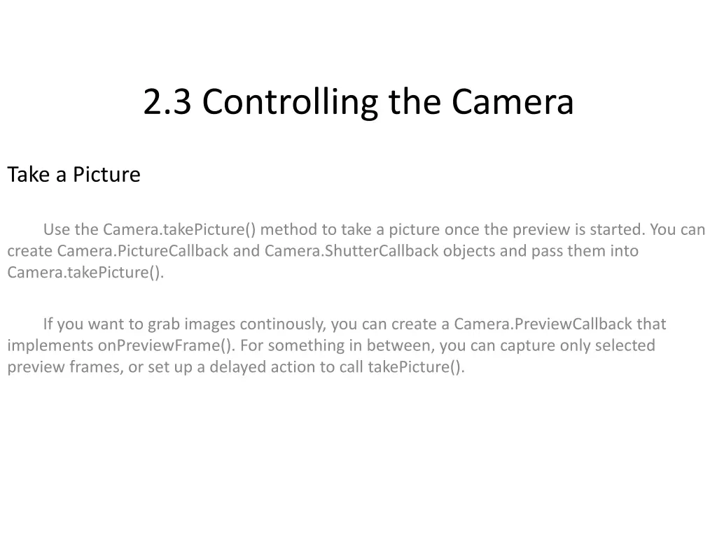2 3 controlling the camera 9