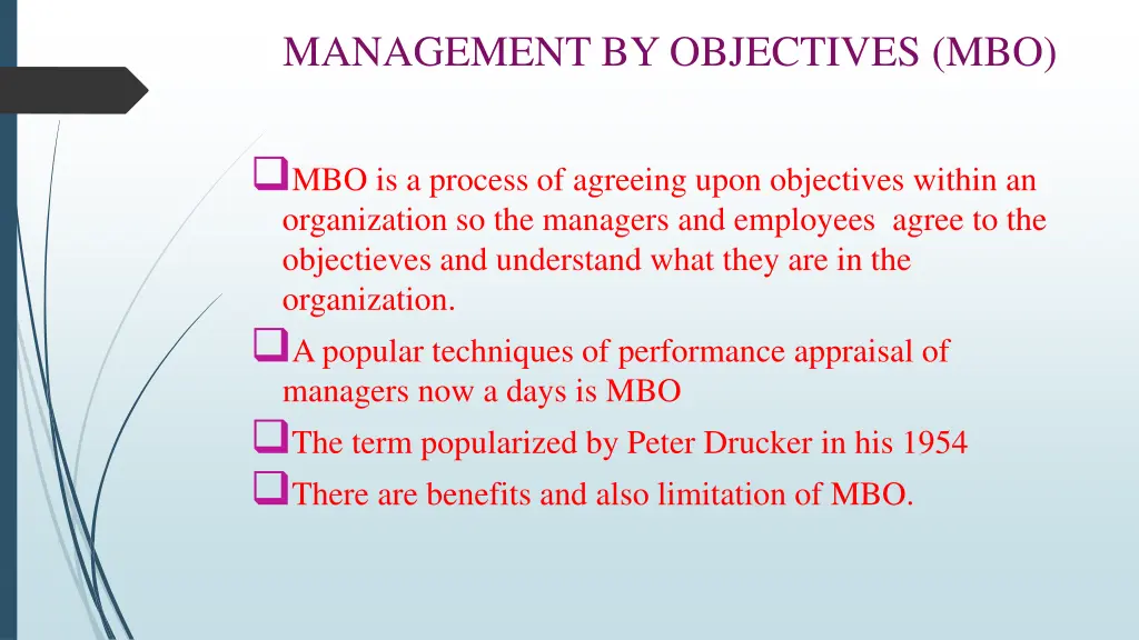management by objectives mbo