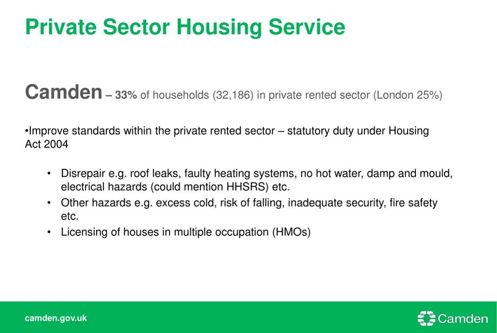 private sector housing service