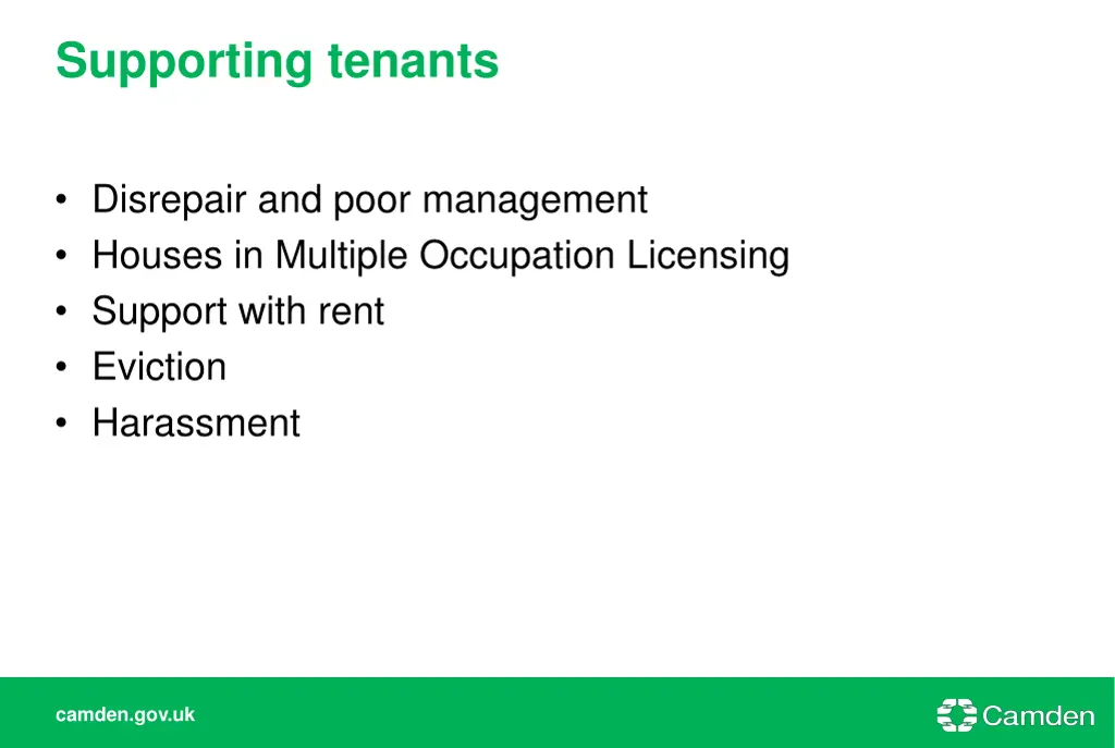 supporting tenants