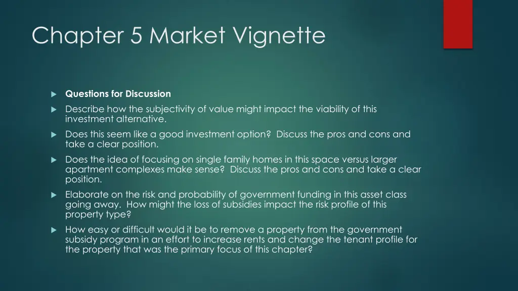 chapter 5 market vignette