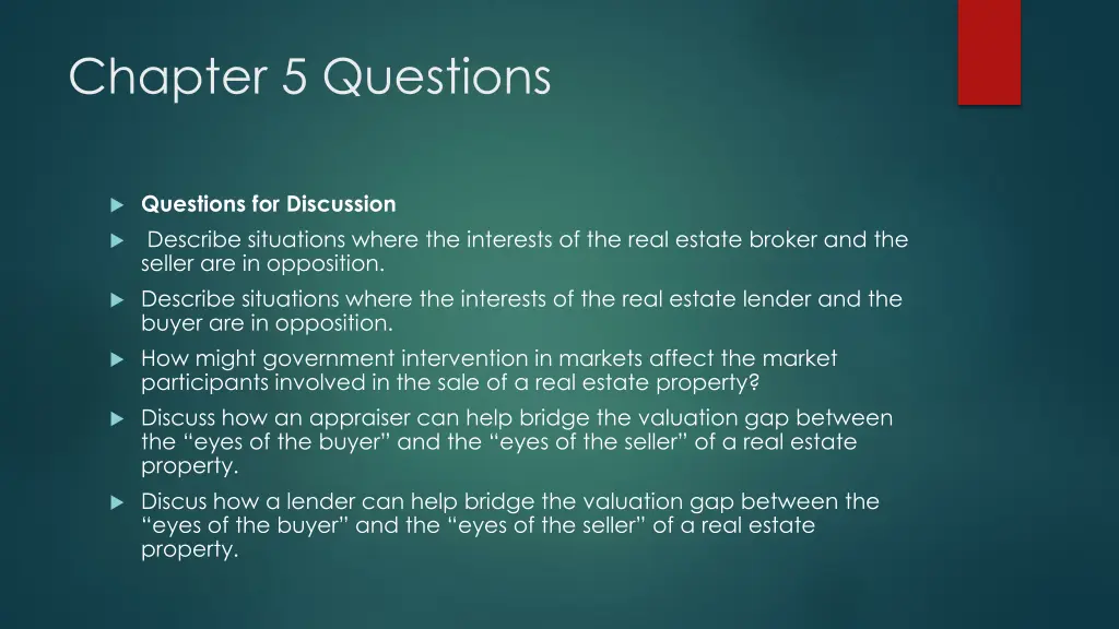 chapter 5 questions 1