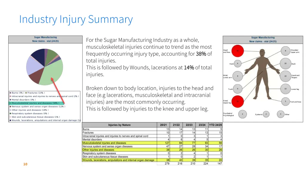 industry injury summary