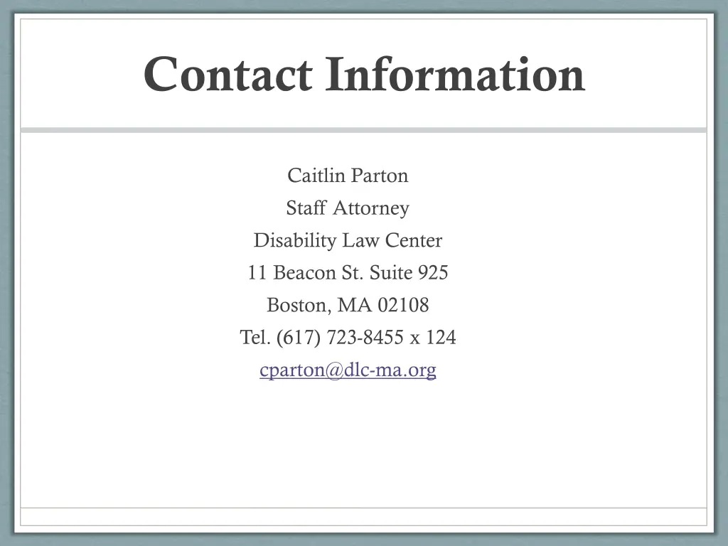 contact information