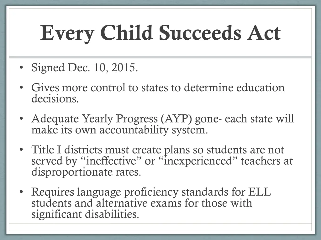every child succeeds act