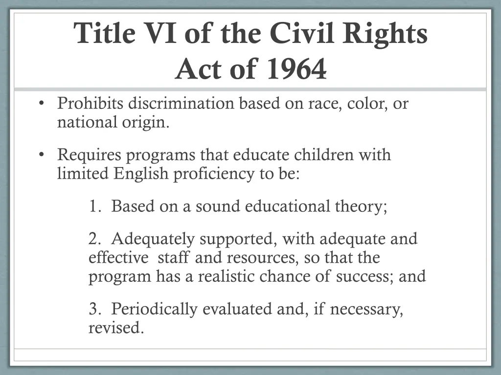 title vi of the civil rights act of 1964