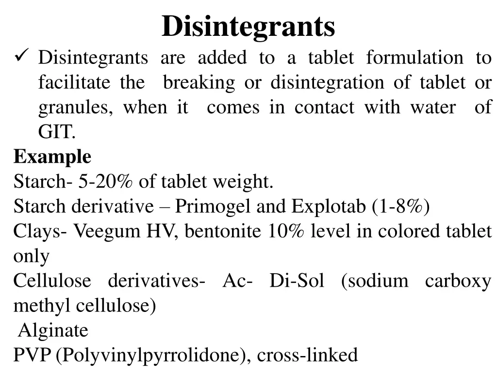 disintegrants