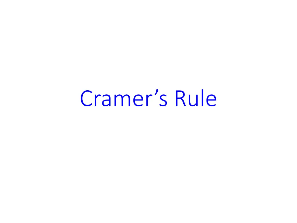 cramer s rule