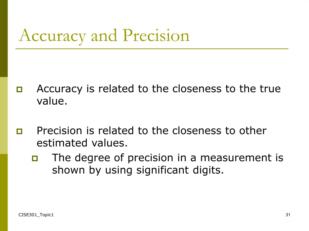 accuracy and precision